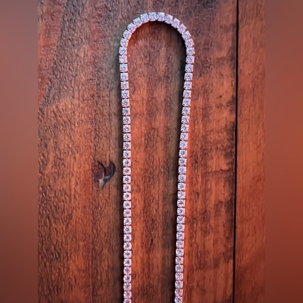 Elegant Silver Tennis Necklace